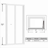 Bi-Fold Shower Door 34"-35" x 72", 3/16" clear glass, chrome #BF35