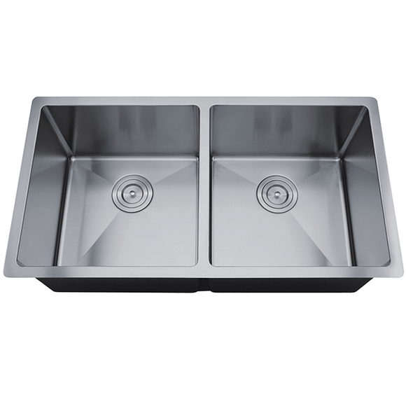 Undermount Kitchen Sink Stainless Steel 18 Gauge Double Bowl #RD3219-D