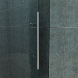 FULLY FRAMELESS SHOWER DOOR - BP05P2-6079CB 60" WIDE 79" HIGH CLEAR TEMPERED GLASS, BRUSHED NICKEL