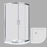 Shower Door Curved 2 Doors 36.7" W x 36.7" D x 72" H with 1/4" Thick Clear Glass - CHROME color - #B22S11