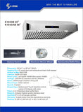 K-Star 30" Under Cabinet Range Hood 900 CFM