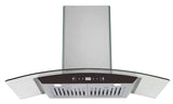 K-Star 30" Wall Mount Hood 900 CFM with Black Face and Canopy Glass