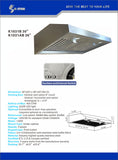 K-Star 30" Under Cabinet Range Hood 400 CFM