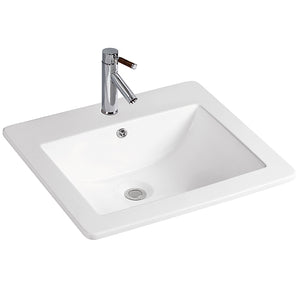 Vanity Bathroom Sink Top Mount Rectangular White #SK9050-WH