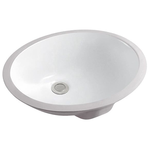 Vanity Bathroom Sink Undermount Oval White #SS-L19