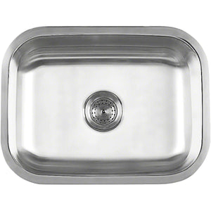 Single Bowl 24" Stainless Steel 18G Undermount Kitchen Sink