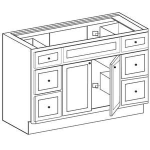 VANITY SINGLE SINK BASE CABINET 60" WITH 6 DRAWERS 15" VDD6021-6 60"W X 34.5"H X 21"D