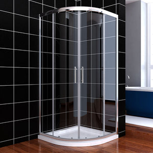 SHOWER DOOR CURVED 2 DOORS - CLEAR GLASS - CHROME - B00S01215-EQE38