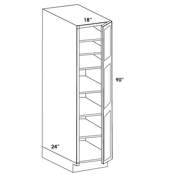 Sonoma White Wall Pantry - 18W X 24D X 84H-2D-5S