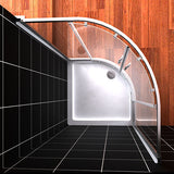 SHOWER DOOR CURVED 2 DOORS - CLEAR GLASS - CHROME - B00S01215-EQE38