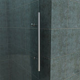 FULLY FRAMELESS SHOWER DOOR - BP05P2-6072CB 60" WIDE 72" HIGH CLEAR TEMPERED GLASS, BRUSHED NICKEL