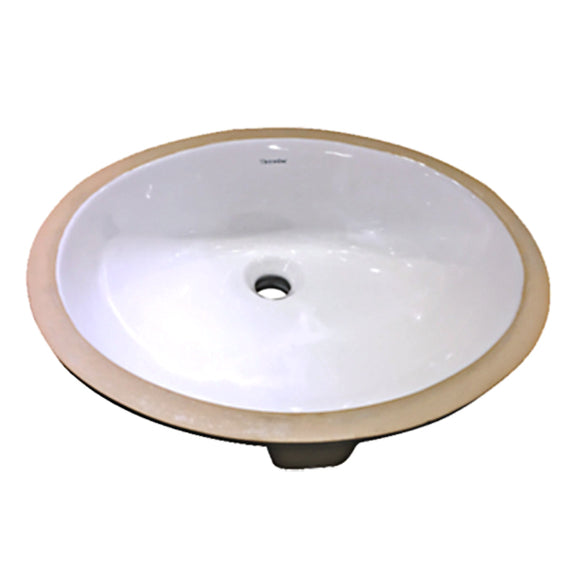 Vanity Bathroom Sink Undermount White Ceramic Oval